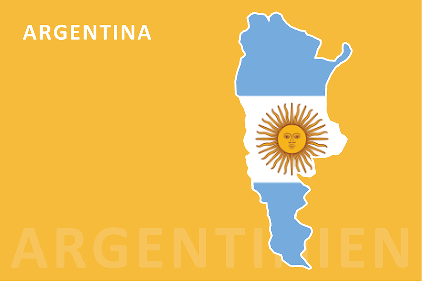 Argentinien Flagge und Karte