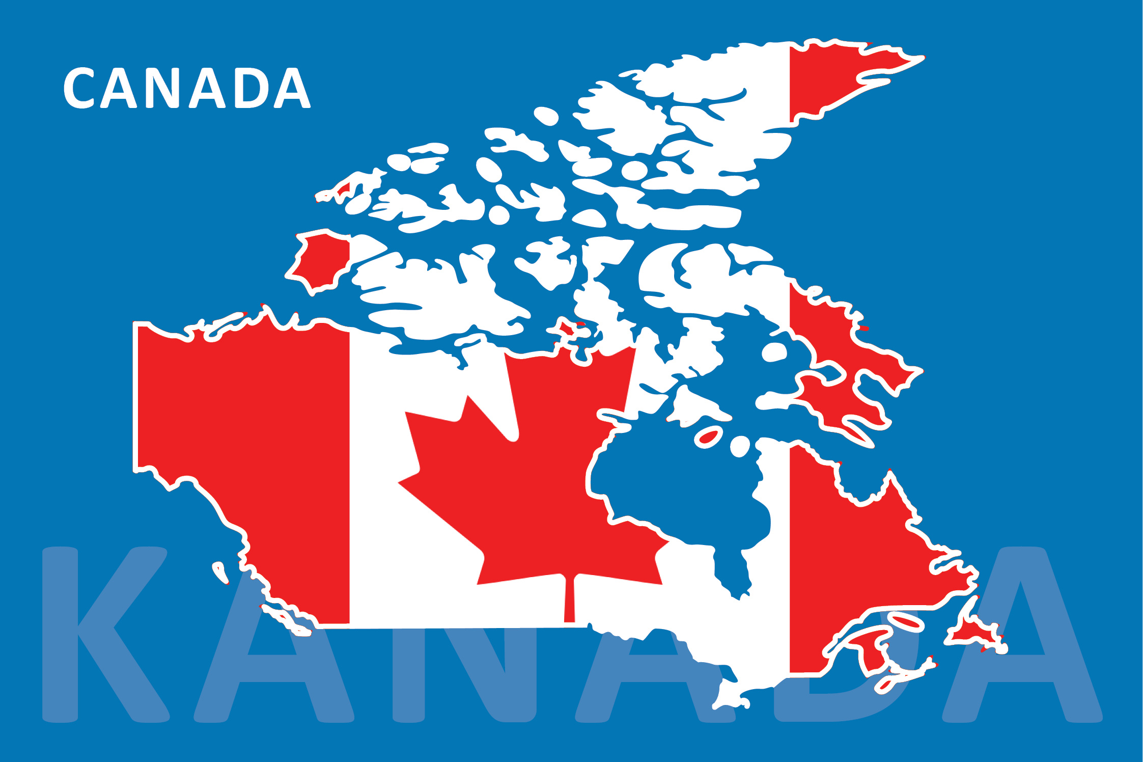Kanada Karte und Flagge