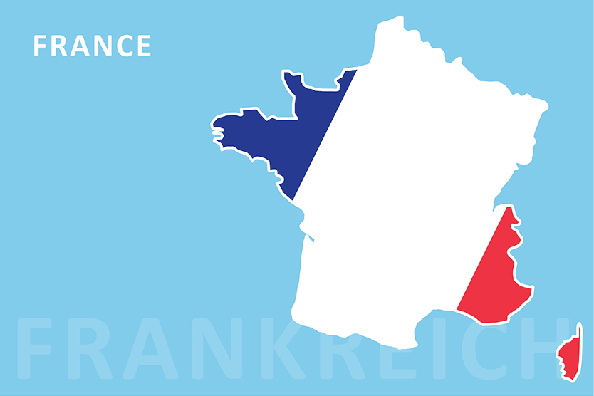 Frankreich Karte und Flagge