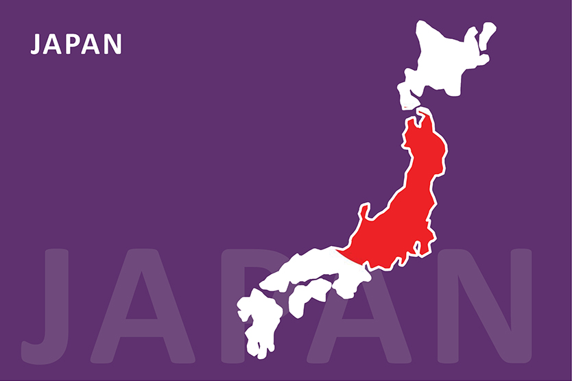 Japan Karte und Flagge