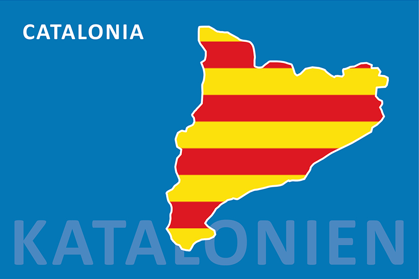 Katalonien Karte und Flagge