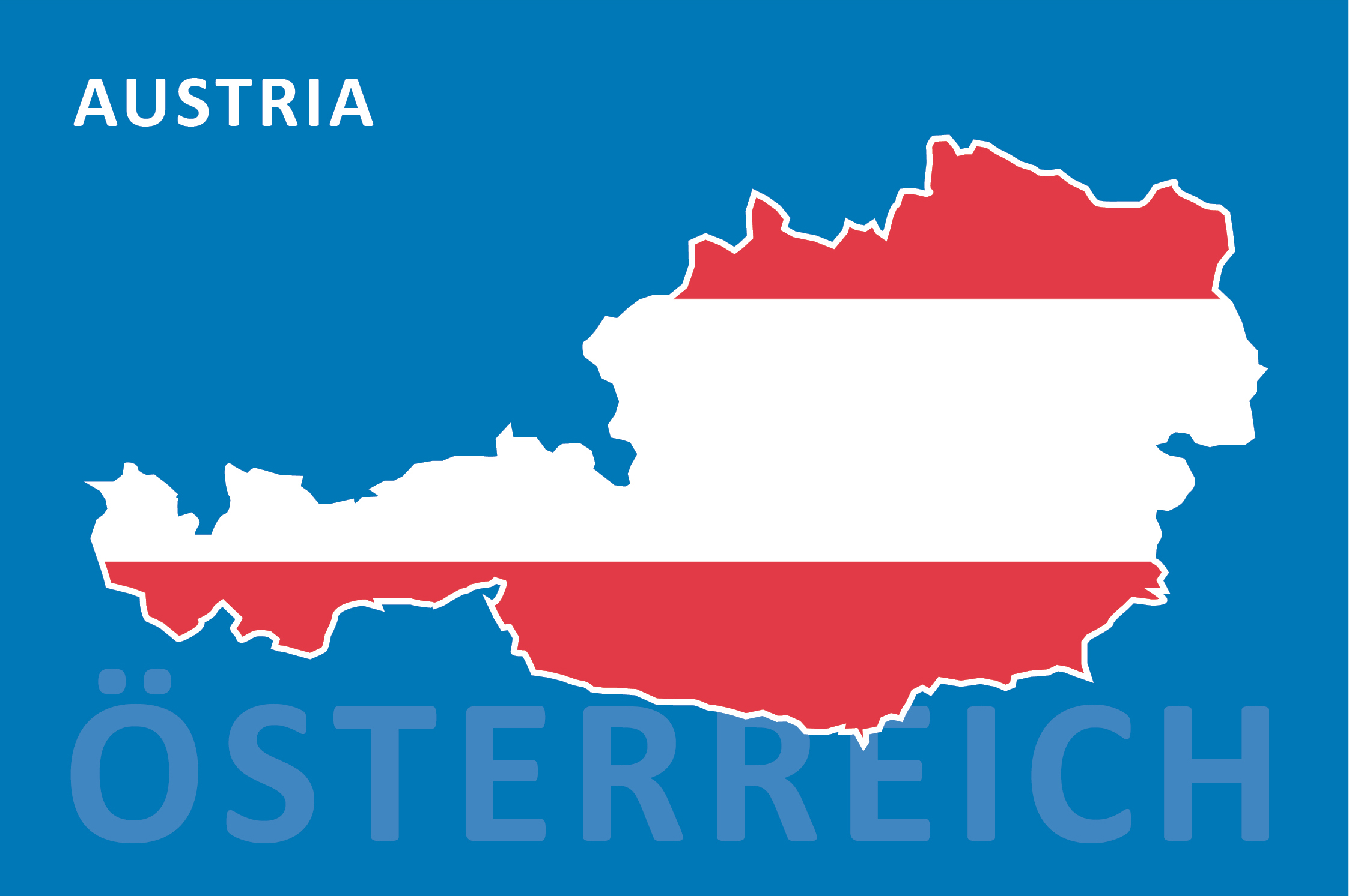 Österreich Flagge und Karte