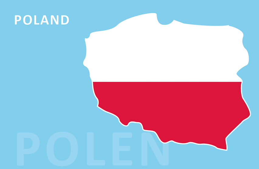 Polen Flagge und Karte