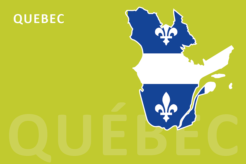 Quebec Flagge und Karte