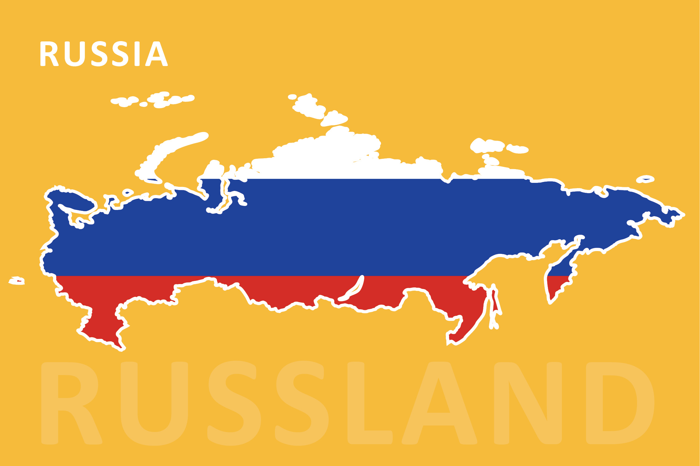 Russland Flagge und Karte