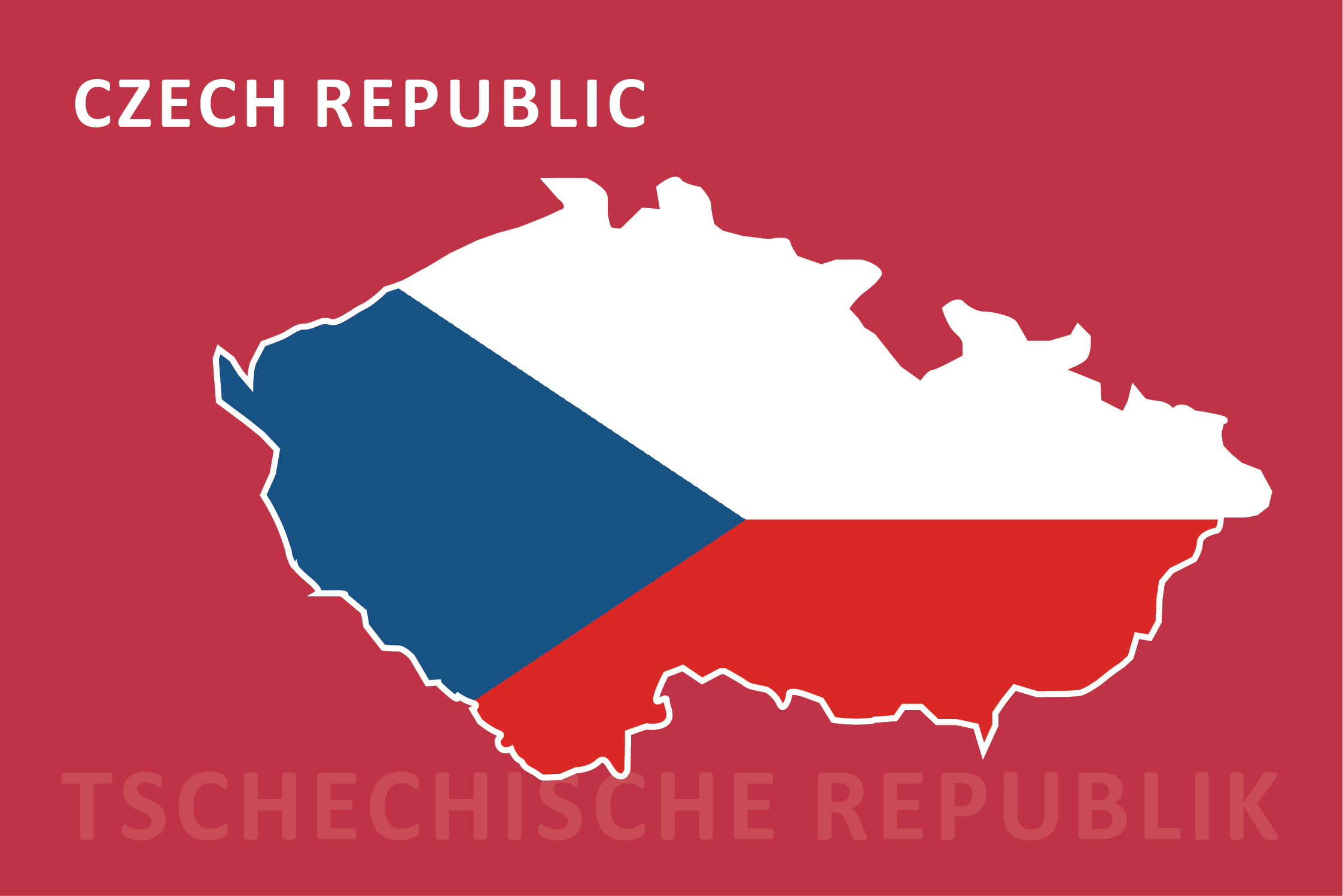 Tschechiche Republik Flagge und Karte