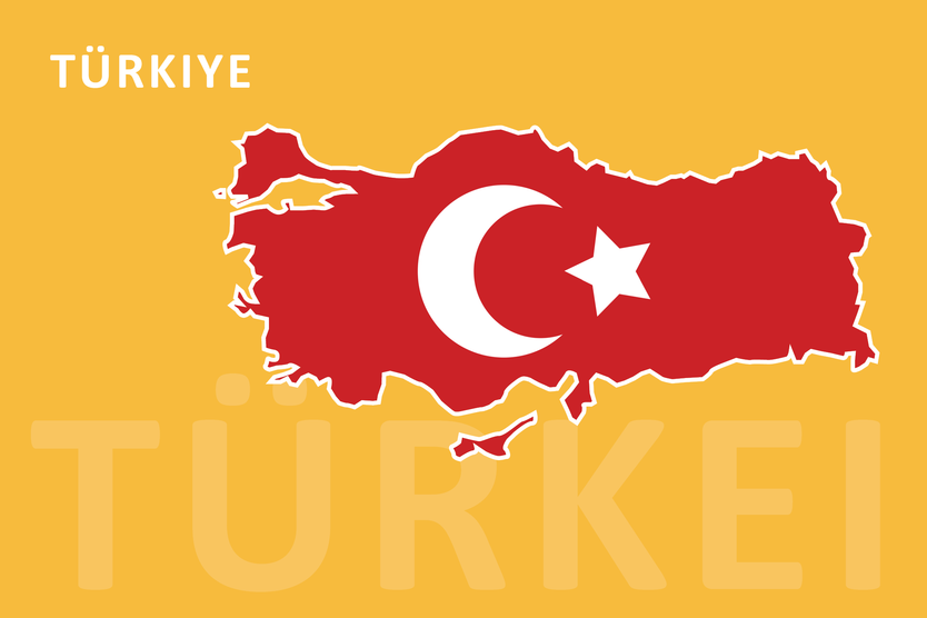 Türkei Flagge und Karte
