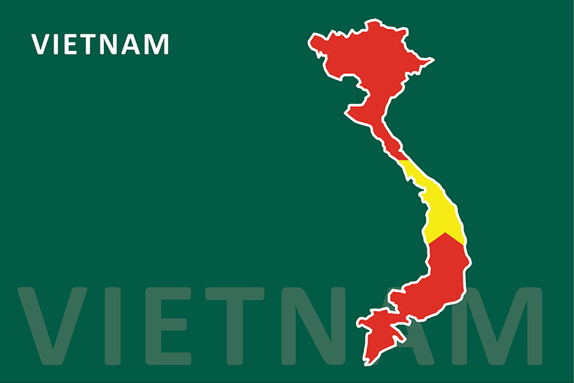 Vietnam Flagge und Karte
