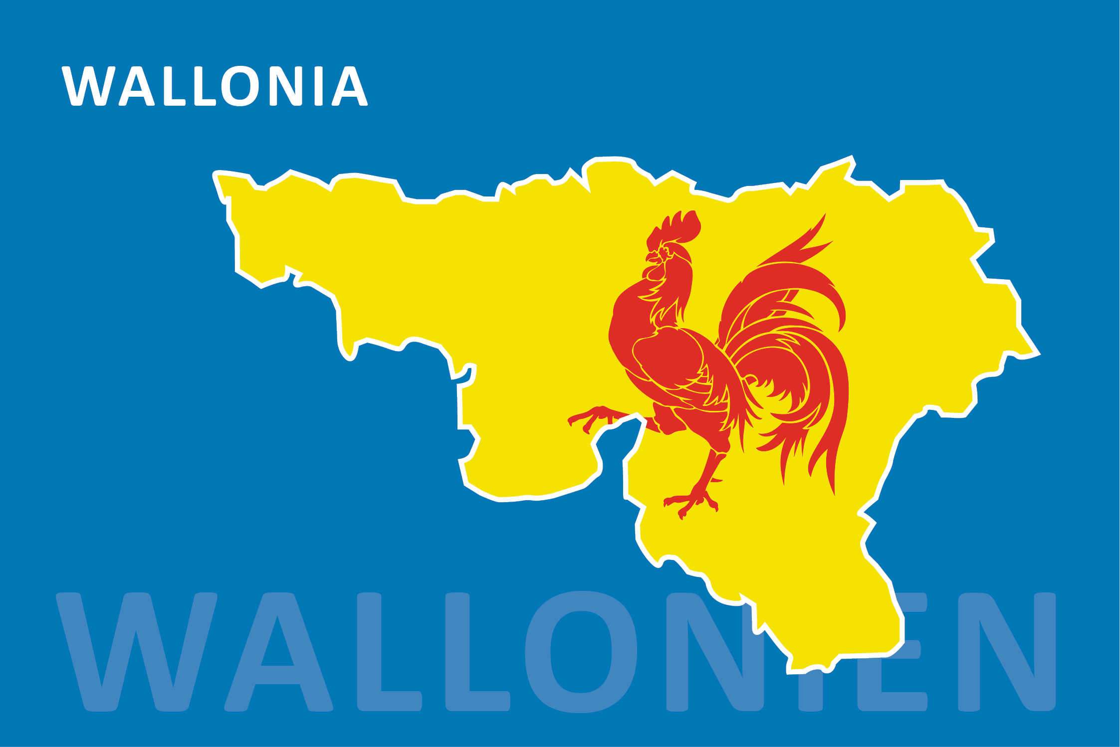 Wallonie Flagge und Karte